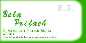 bela prifach business card